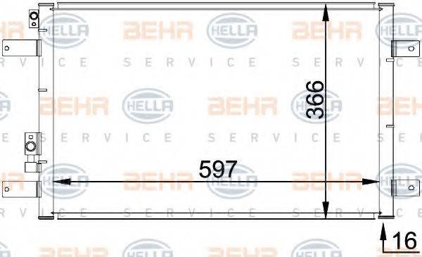 HELLA 8FC351036111 Конденсатор, кондиціонер