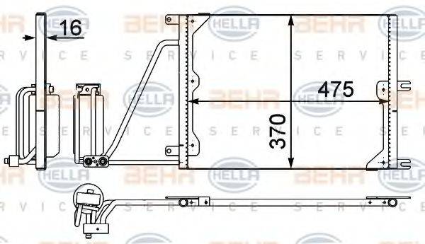 HELLA 8FC351037631 Конденсатор, кондиціонер