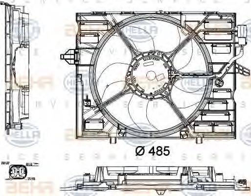 HELLA 8EW351040441 Вентилятор, охолодження двигуна