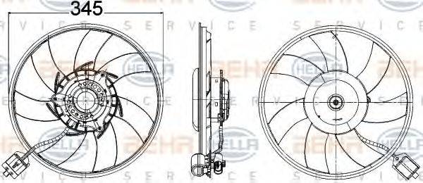 HELLA 8EW351104551 Вентилятор, охолодження двигуна