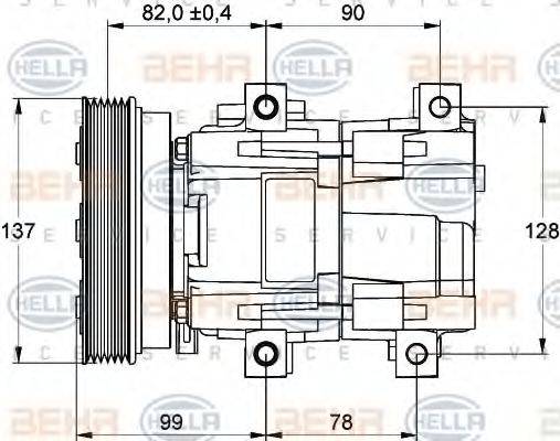 HELLA 8FK351113281 Компресор, кондиціонер