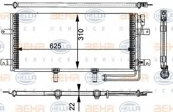 HELLA 8FC351301151 Конденсатор, кондиціонер