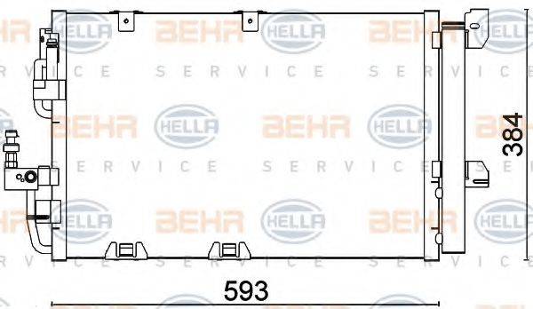 HELLA 8FC351301224 Конденсатор, кондиціонер