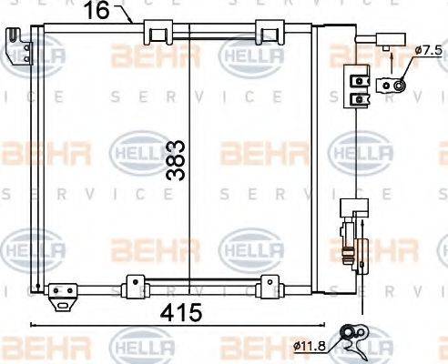 HELLA 8FC351301374 Конденсатор, кондиціонер