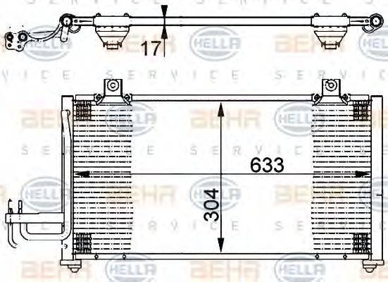 HELLA 8FC351302131 Конденсатор, кондиціонер