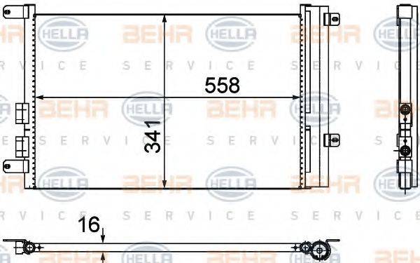 HELLA 8FC351302391 Конденсатор, кондиціонер