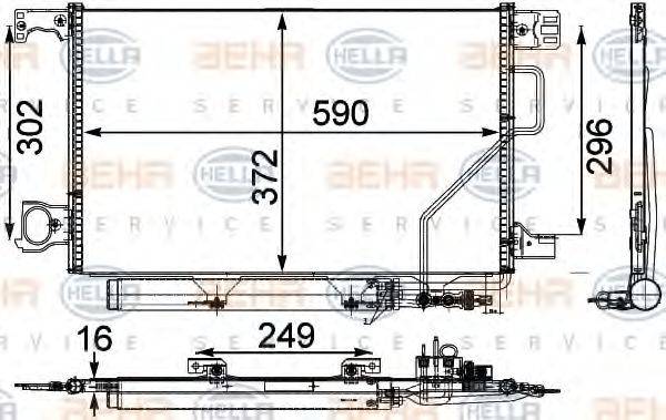 HELLA 8FC351303411 Конденсатор, кондиціонер