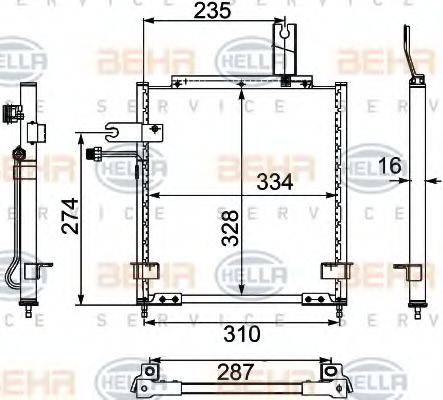 HELLA 8FC351303731 Конденсатор, кондиціонер