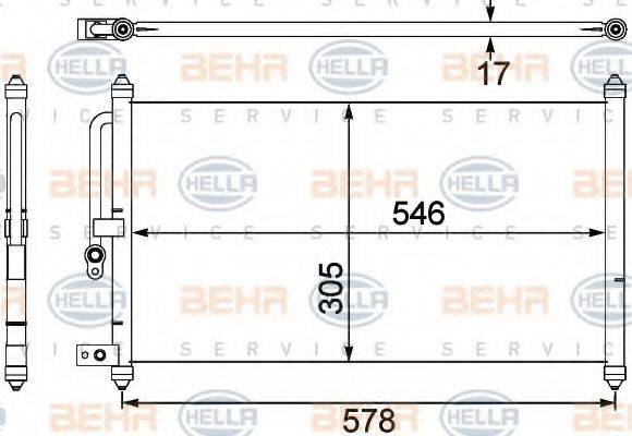 HELLA 8FC351304091 Конденсатор, кондиціонер