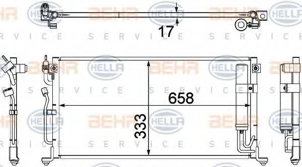 HELLA 8FC351304441 Конденсатор, кондиціонер