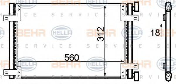 HELLA 8FC351305411 Конденсатор, кондиціонер