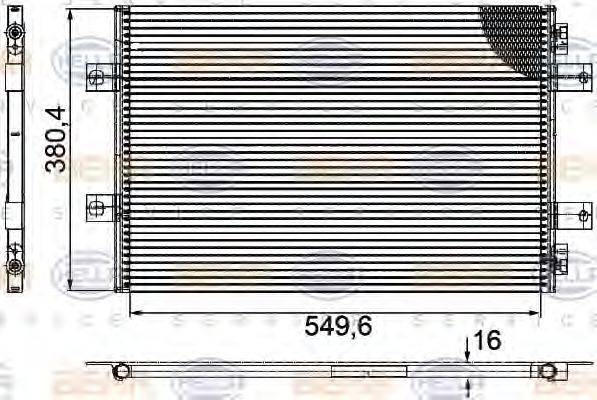 HELLA 8FC351307401 Конденсатор, кондиціонер