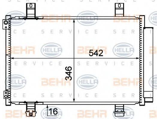 HELLA 8FC351310291 Конденсатор, кондиціонер