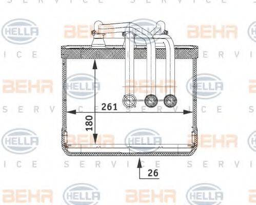 HELLA 8FH351311211 Теплообмінник, опалення салону