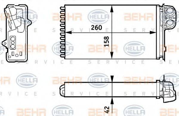 HELLA 8FH351313421 Теплообмінник, опалення салону