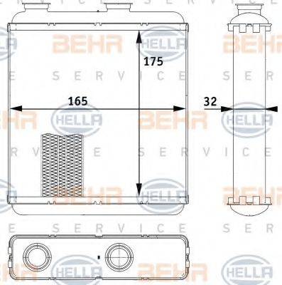 HELLA 8FH351313541 Теплообмінник, опалення салону