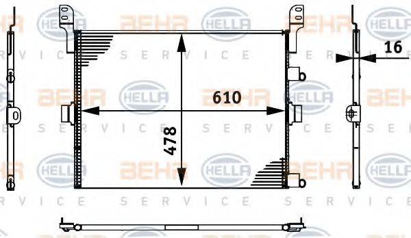 HELLA 8FC351317661 Конденсатор, кондиціонер