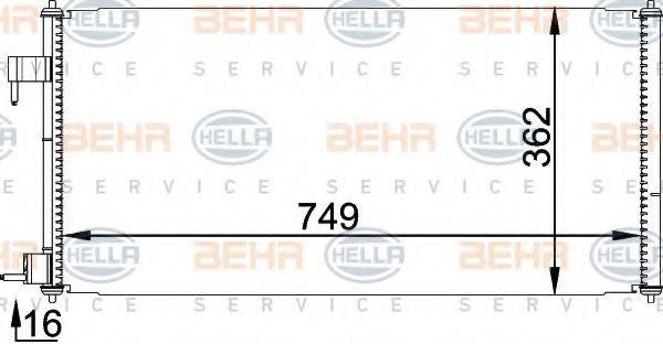 HELLA 8FC351318351 Конденсатор, кондиціонер