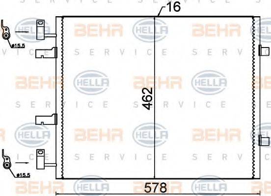 HELLA 8FC351318691 Конденсатор, кондиціонер