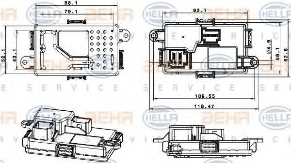 HELLA 5HL351321651 Регулятор, вентилятор салону