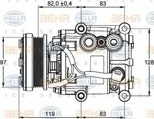 HELLA 8FK351334001 Компресор, кондиціонер