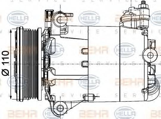 HELLA 8FK351334351 Компресор, кондиціонер