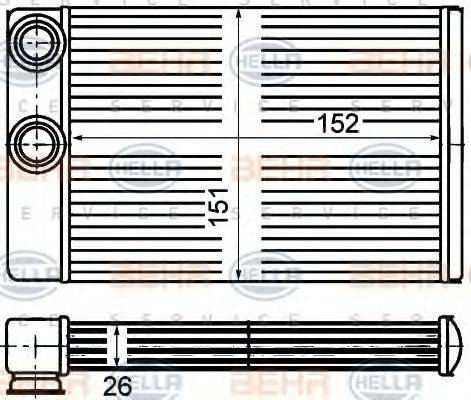 HELLA 8FH351670671 Теплообмінник, опалення салону