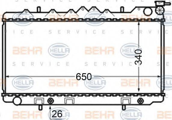 HELLA 8MK376704581 Радіатор, охолодження двигуна