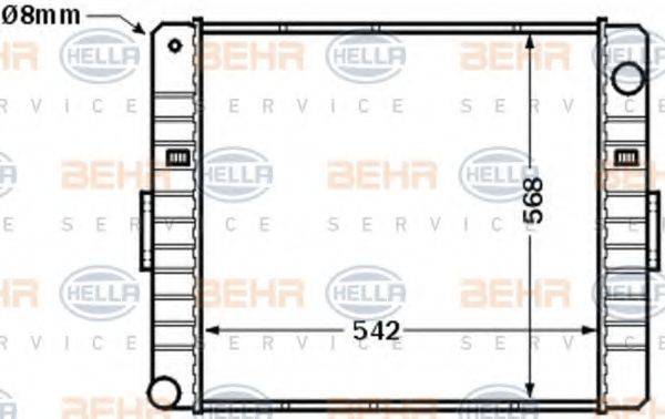 HELLA 8MK376704611 Радіатор, охолодження двигуна