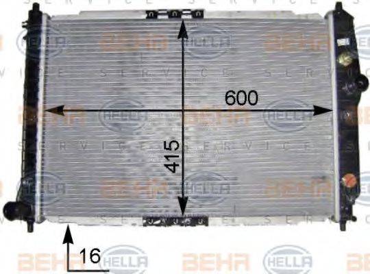 HELLA 8MK376704831 Радіатор, охолодження двигуна