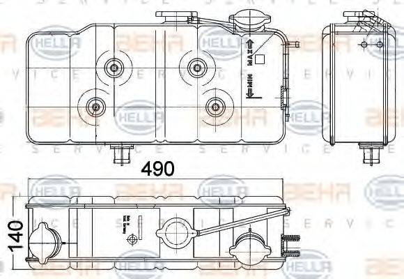 HELLA 8MA376705181 Компенсаційний бак, охолоджуюча рідина