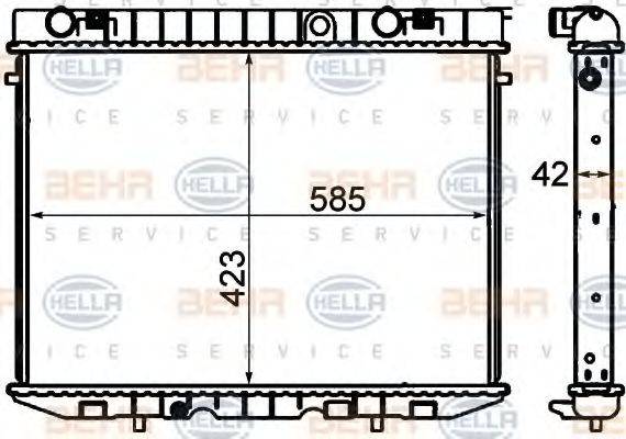 HELLA 8MK376705621 Радіатор, охолодження двигуна