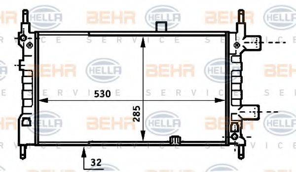 HELLA 8MK376707111 Радіатор, охолодження двигуна