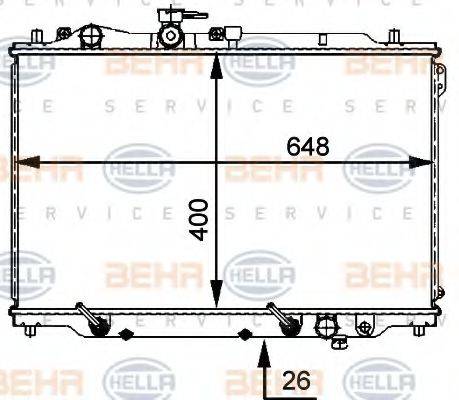 HELLA 8MK376707531 Радіатор, охолодження двигуна