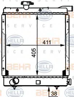 HELLA 8MK376708081 Радіатор, охолодження двигуна