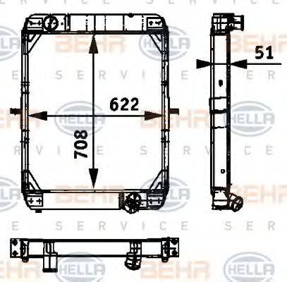 HELLA 8MK376709441 Радіатор, охолодження двигуна