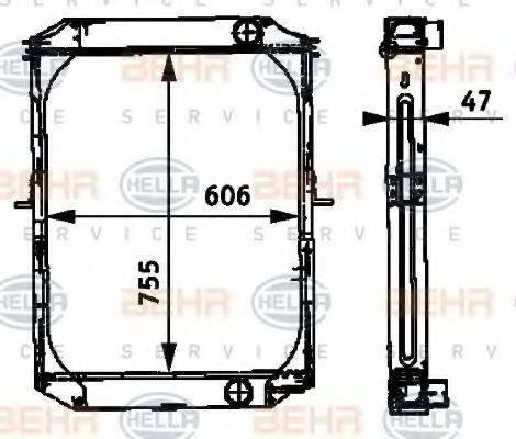 HELLA 8MK376709661 Радіатор, охолодження двигуна