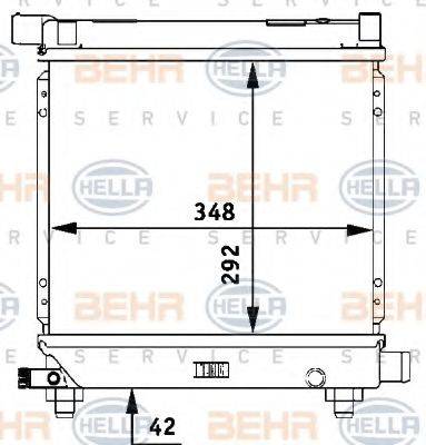 HELLA 8MK376710631 Радіатор, охолодження двигуна