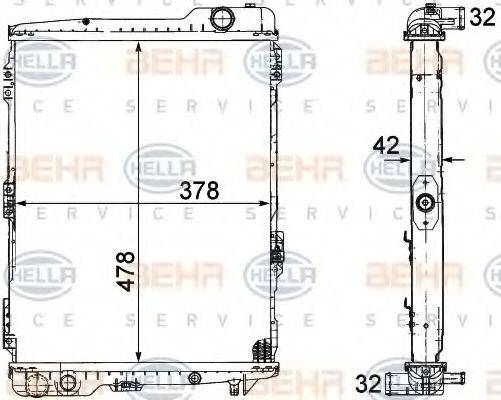 HELLA 8MK376711271 Радіатор, охолодження двигуна