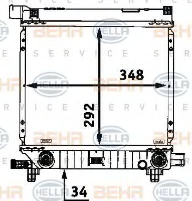 HELLA 8MK376712161 Радіатор, охолодження двигуна