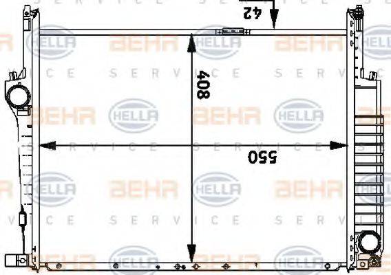 HELLA 8MK376712211 Радіатор, охолодження двигуна