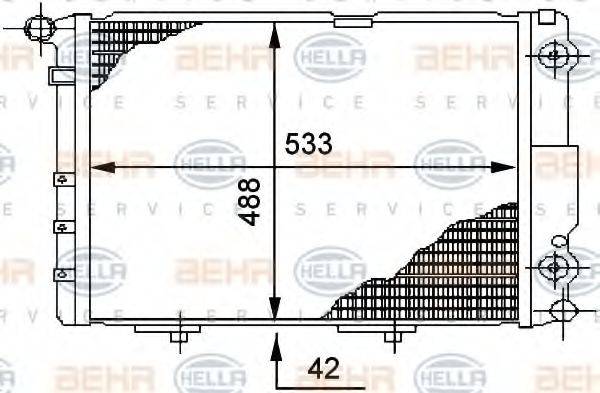 HELLA 8MK376712461 Радіатор, охолодження двигуна