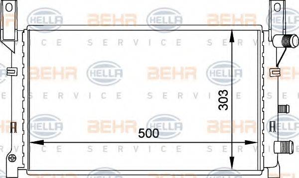 HELLA 8MK376713411 Радіатор, охолодження двигуна