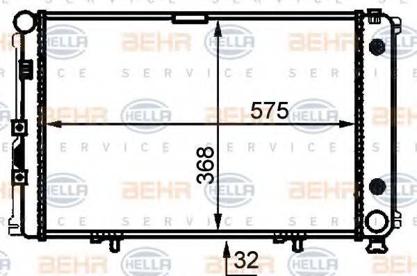 HELLA 8MK376714011 Радіатор, охолодження двигуна