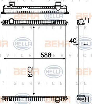 HELLA 8MK376714231 Радіатор, охолодження двигуна