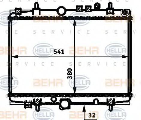 HELLA 8MK376714401 Радіатор, охолодження двигуна