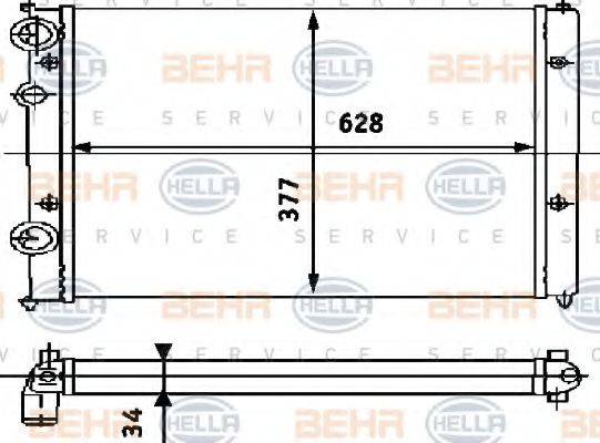 HELLA 8MK376714441 Радіатор, охолодження двигуна