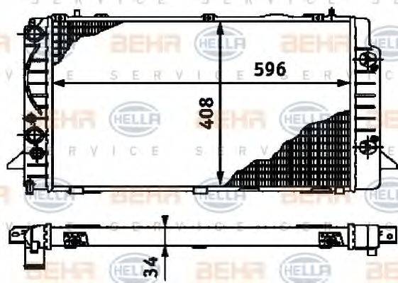 HELLA 8MK376714761 Радіатор, охолодження двигуна