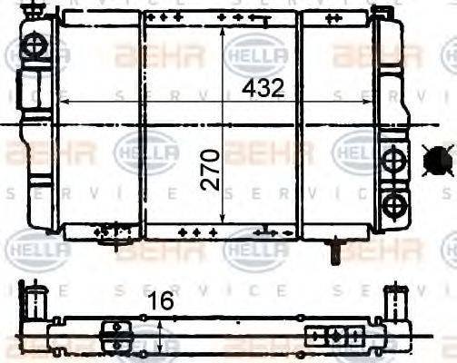 HELLA 8MK376716011 Радіатор, охолодження двигуна