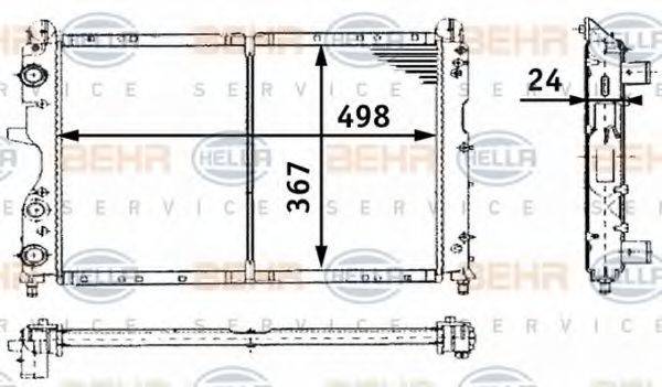 HELLA 8MK376716171 Радіатор, охолодження двигуна